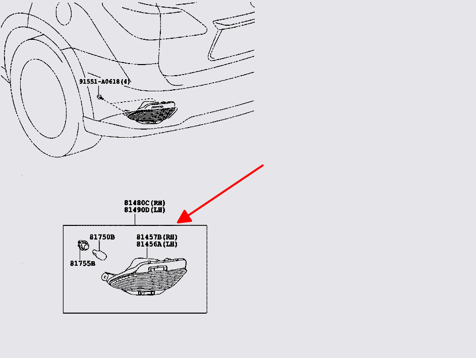 Đèn cản sau Lexus RX350/450h, 81480-48030, 81490-48030